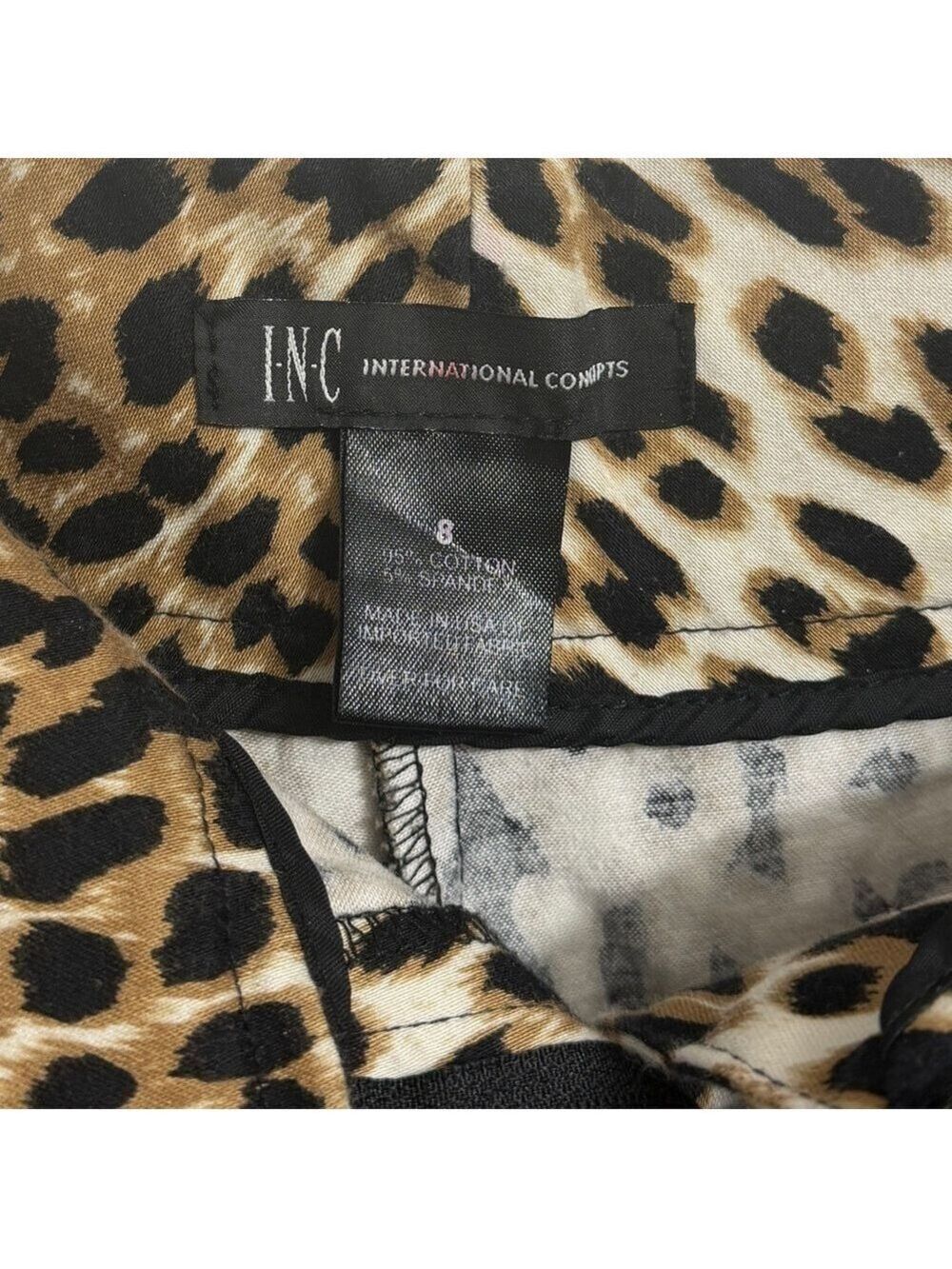 INC Women’s Cheetah Print High Rise Shorts. Size 8 - Picture 5 of 5